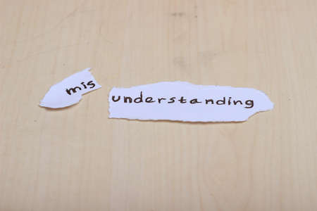 Wording for change misunderstanding into understandingの写真素材