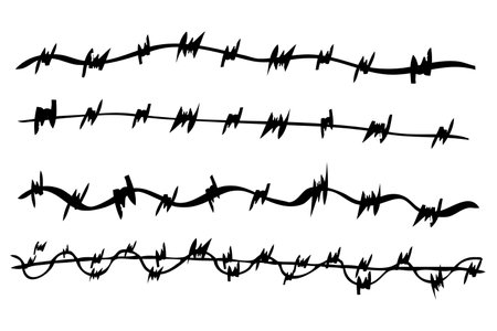 Set sketch of seam Horizontal Barbed Wire&#xA;のイラスト素材