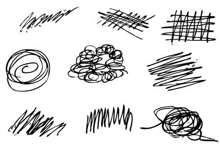 Vector Scribble Line Abstract Shape Hand Draw Sketch for your design element&#xA;のイラスト素材