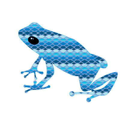 Sitting frog in the blue snake skinのイラスト素材