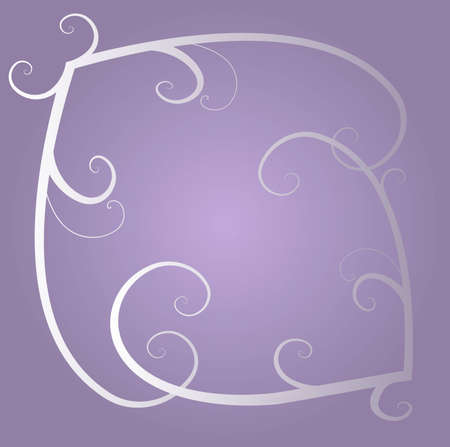 White and grey  decorative ornamental floral swirls on the light violet backgroundのイラスト素材