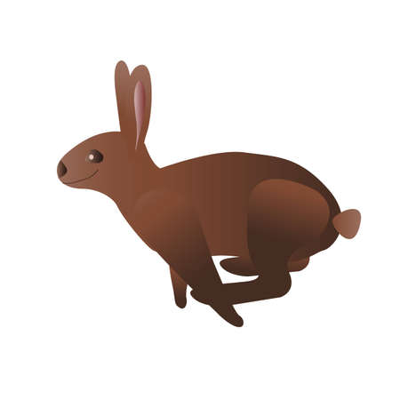 Profile of a jumping rabbitのイラスト素材
