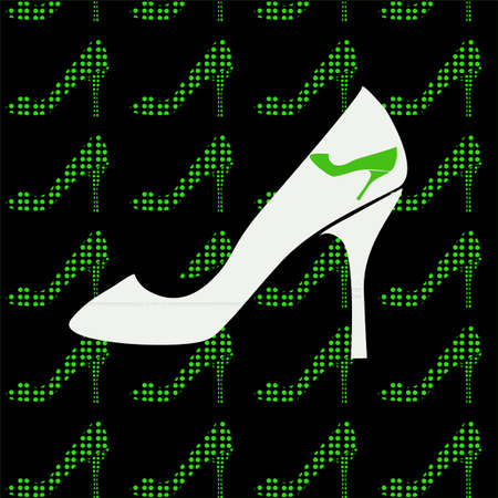 Black background with green shoesのイラスト素材