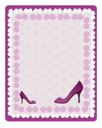 Violet background with violet shoes and dotsのイラスト素材