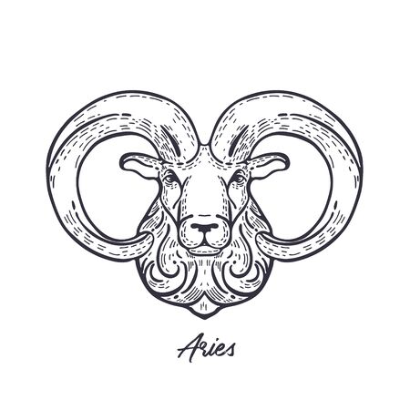 Zodiac sign Aries. The symbol of the astrological horoscope.のイラスト素材