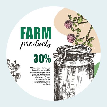 Round background for the design of agricultural products.のイラスト素材