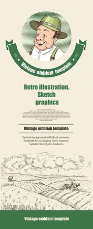 Vertical banner. Template for flyers, banners, leaflets.のイラスト素材