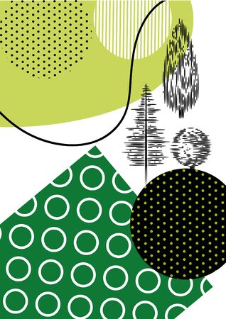 Geometrical composition. Plant elements for landscape design.のイラスト素材