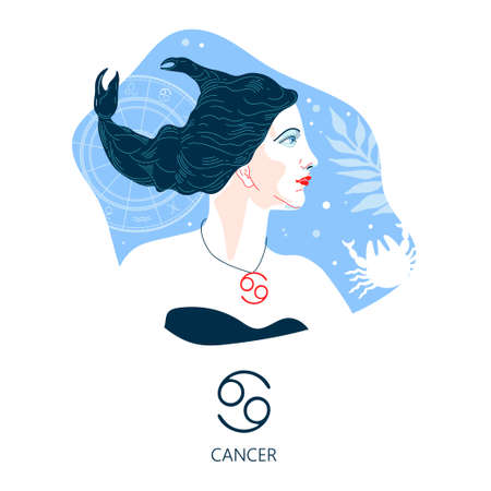 Cancer zodiac sign. The symbol of the astrological horoscope.のイラスト素材