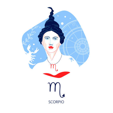 Zodiac sign Scorpio. The symbol of the astrological horoscope.のイラスト素材