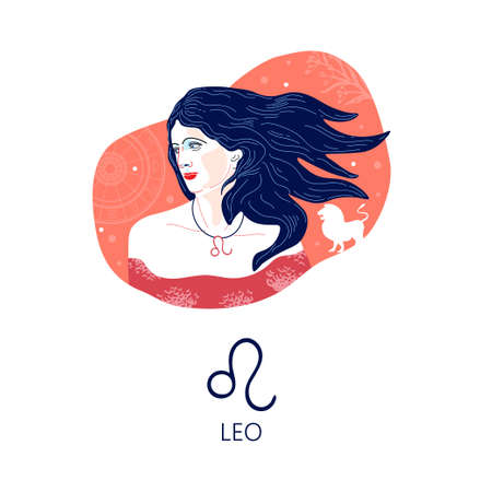 Zodiac sign Leo. The symbol of the astrological horoscope.のイラスト素材