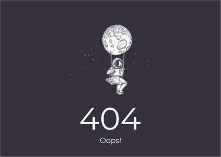 Page 404. Link to non-existent page. Space, astronomy.のイラスト素材