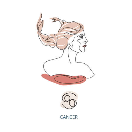 Cancer zodiac sign. The symbol of the astrological horoscope.のイラスト素材