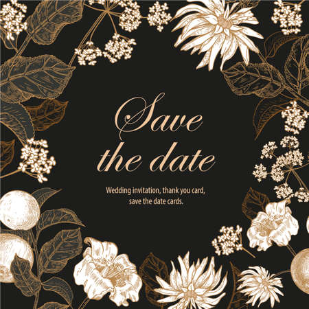 Wedding invitation, thank you card, save the date cards. Sample background.のイラスト素材
