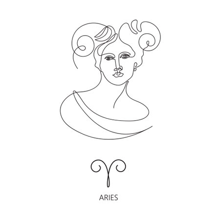 Aries zodiac sign. The symbol of the astrological horoscope.のイラスト素材