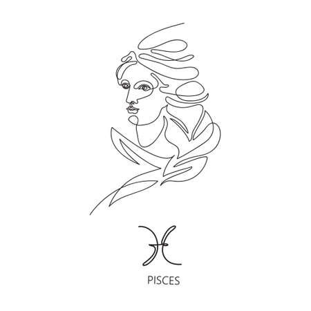 Pisces zodiac sign. The symbol of the astrological horoscope.のイラスト素材