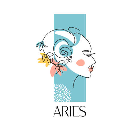 Aries zodiac sign. The symbol of the astrological horoscope.のイラスト素材