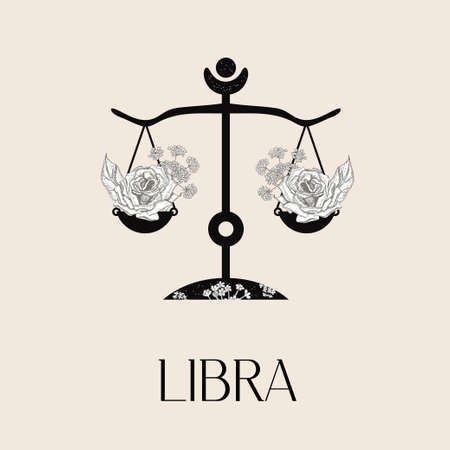 Zodiac sign Libra. The symbol of the astrological horoscope.のイラスト素材