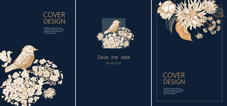 Wedding invitation, thank you card, save the date cards. Sample background.のイラスト素材