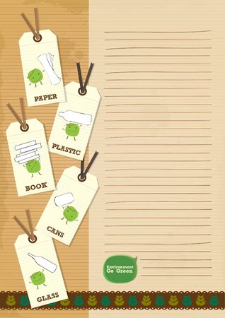 recycle bean writing paper letterのイラスト素材