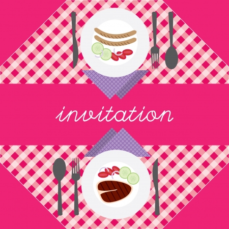 romantic dinner invitationのイラスト素材