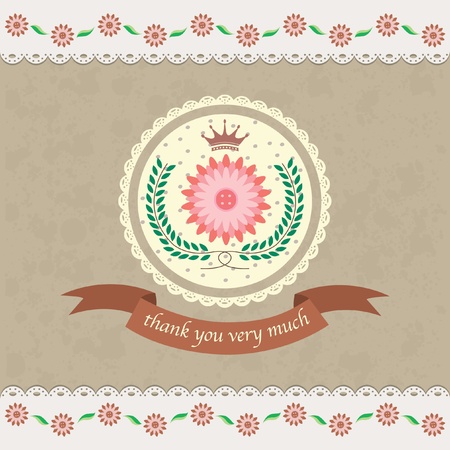 floral thank you card designのイラスト素材