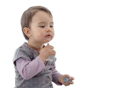 toddler with perfumeの写真素材