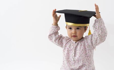 girl with graduation hatの写真素材