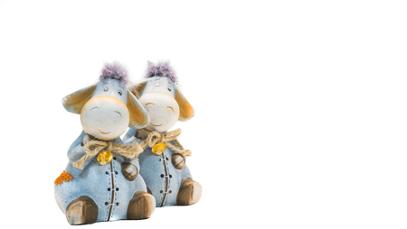 donkey bank toys  isolated on whiteの写真素材