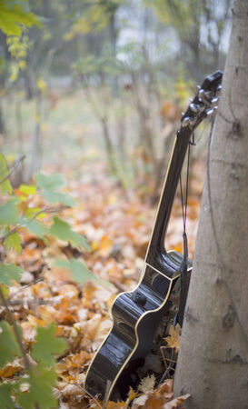 Lonely acoustic guitar.の写真素材