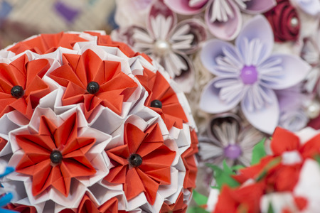 Beautiful paper flowers. Nice paper decoration, Handmade flowers