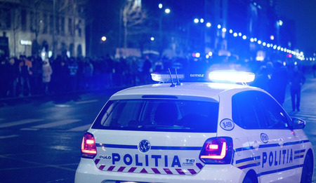 Bucharest, Romania - January 29, 2017: Thousand people marched through the Romanian capital on Wednesday night to protest the government's plan to pardon thousands of prisoners.のeditorial素材