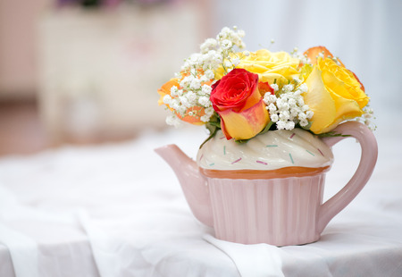 wedding decoration with flowersの写真素材