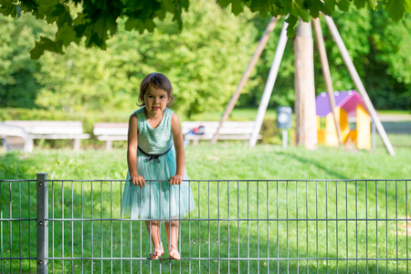 little girl in the parkの写真素材