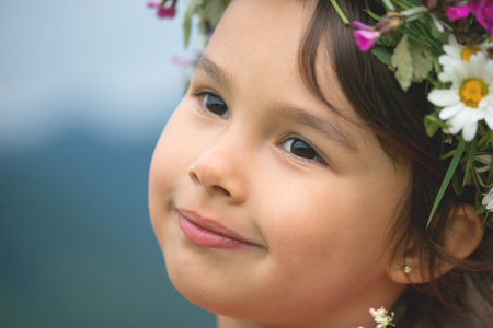 Cute little girl smillingの写真素材