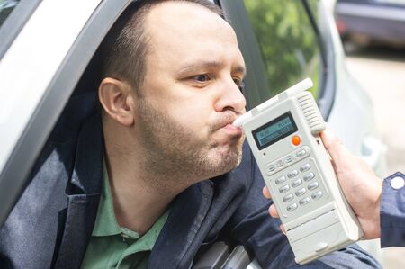 Driver due to being subject to test for alcohol content with use of breath analyzer