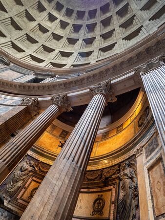 Pantheon in Rome, inside view, Italyの写真素材