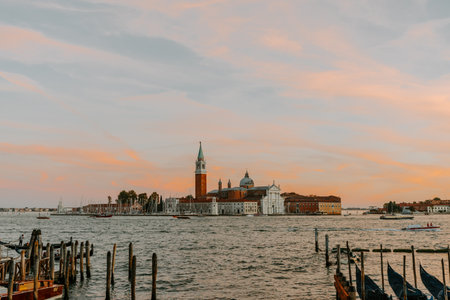 Venice, Italy - October 2022: View of Venice's canals and buildingsの写真素材