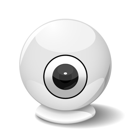 Vector illustration of web camera isolated on white background.のイラスト素材