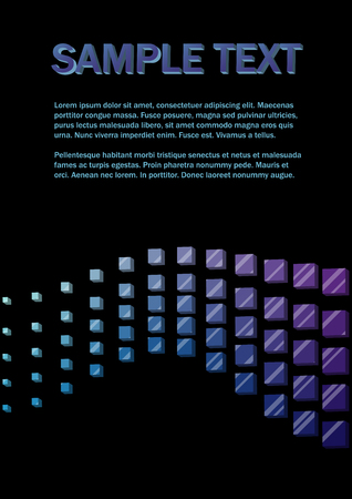 3D cubes wave blue and violet background.のイラスト素材