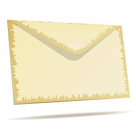 Aged postal envelope isolated on white background.のイラスト素材