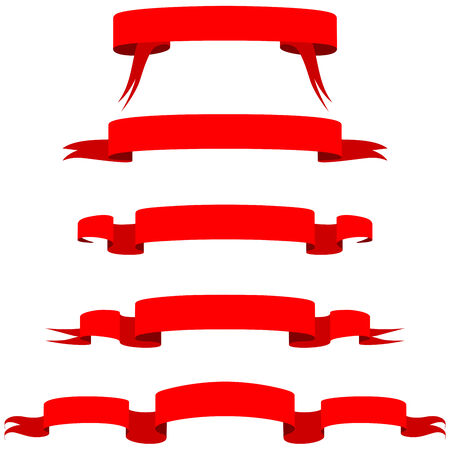 Red banners. No gradients or effects.のイラスト素材