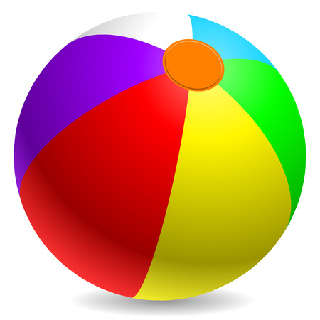 Colorful beach ball isolated on white background.のイラスト素材
