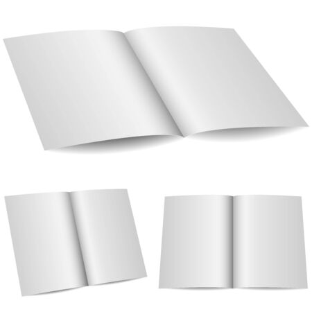 Blank opened folder in 3 variants isolated on white background.のイラスト素材