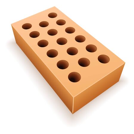 Red standard brick isolated on white backgroundの写真素材