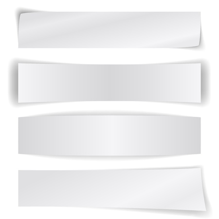 Set of blank paper banners isolated on white background.のイラスト素材