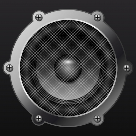 Sound speaker isolates on black background realisticのイラスト素材