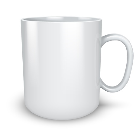 Blank white mug isolated on white background illustration のイラスト素材