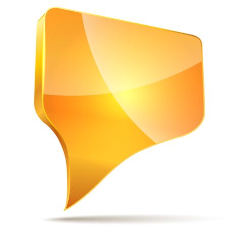 3d orange speech bubble isolated on white background illustration.のイラスト素材