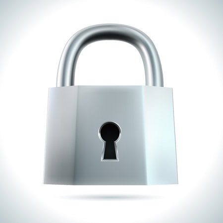 Metal padlock isolated on white background  illustration.のイラスト素材